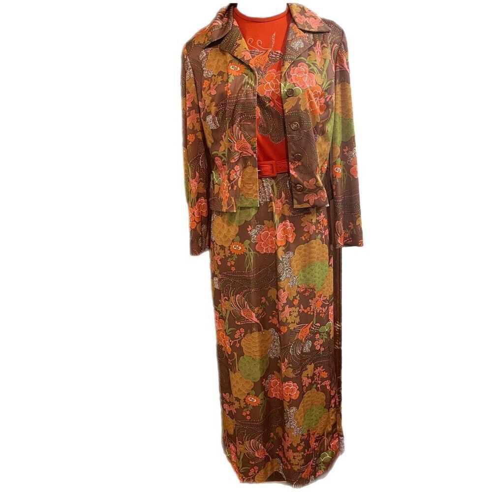 Mel Warshaw Vintage Floral 60s Retro Dress Size 12
